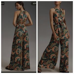 Farm Rio Printed Halter Jumpsuit